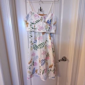 Spring white crop top dress